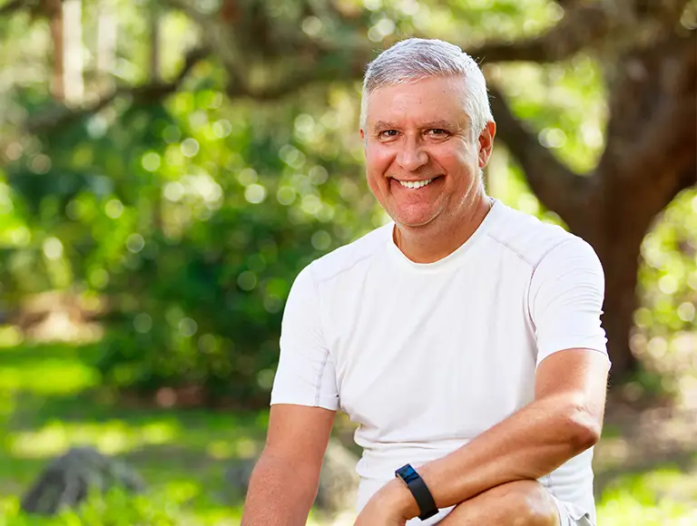 Smiling elderly person