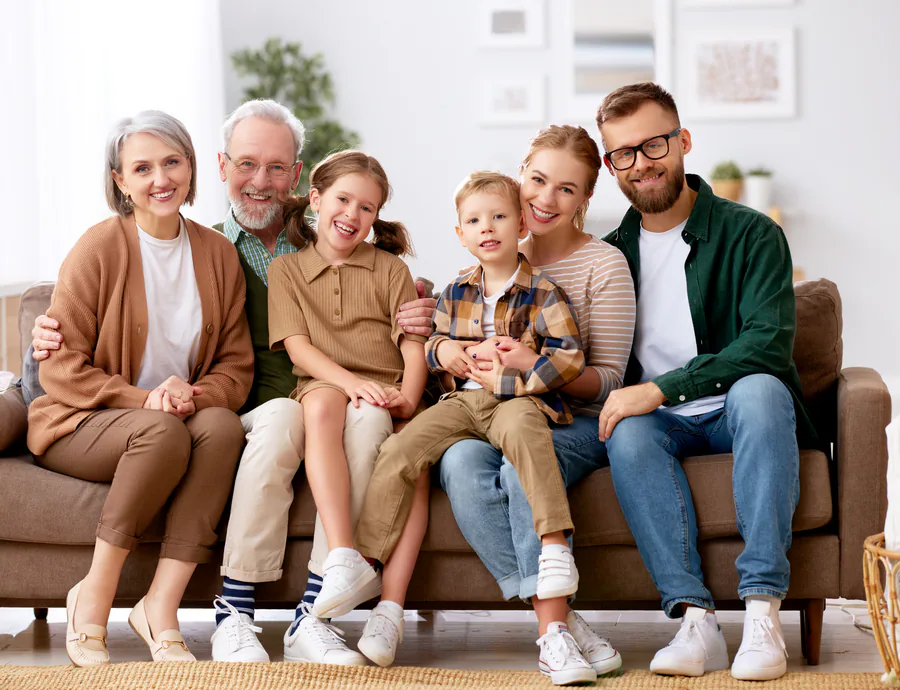 man and woman smiling